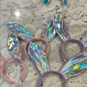 Holographic Bunny Ear Headband for Kids Set of 4